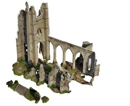 Restitution 3D de la vieille église et des tranchées